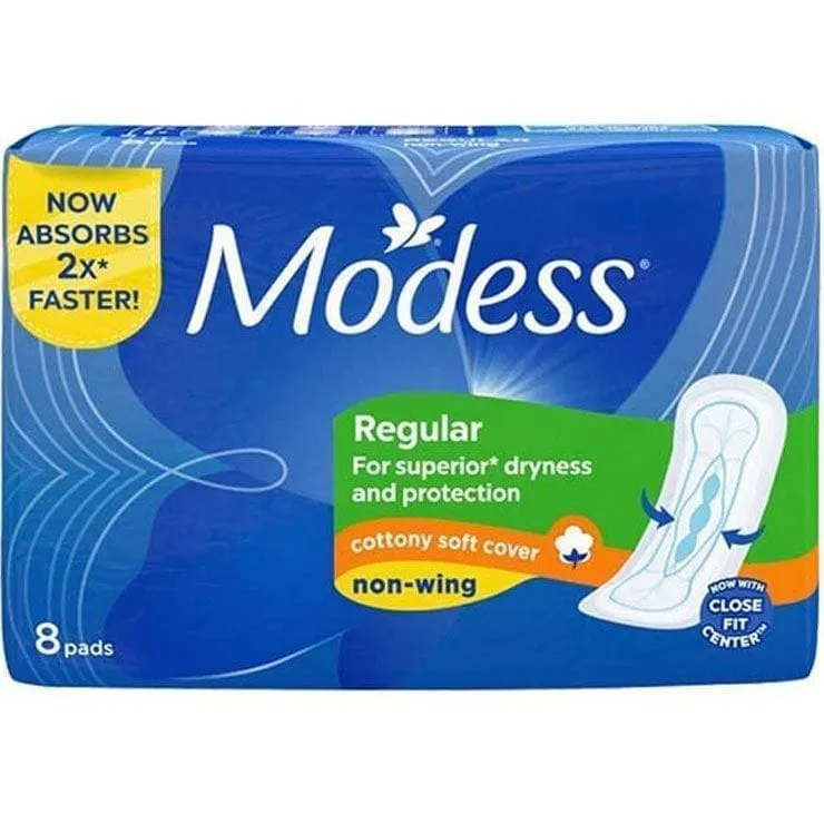 Modess Regular Cottony Soft Cover with Wings 16s
