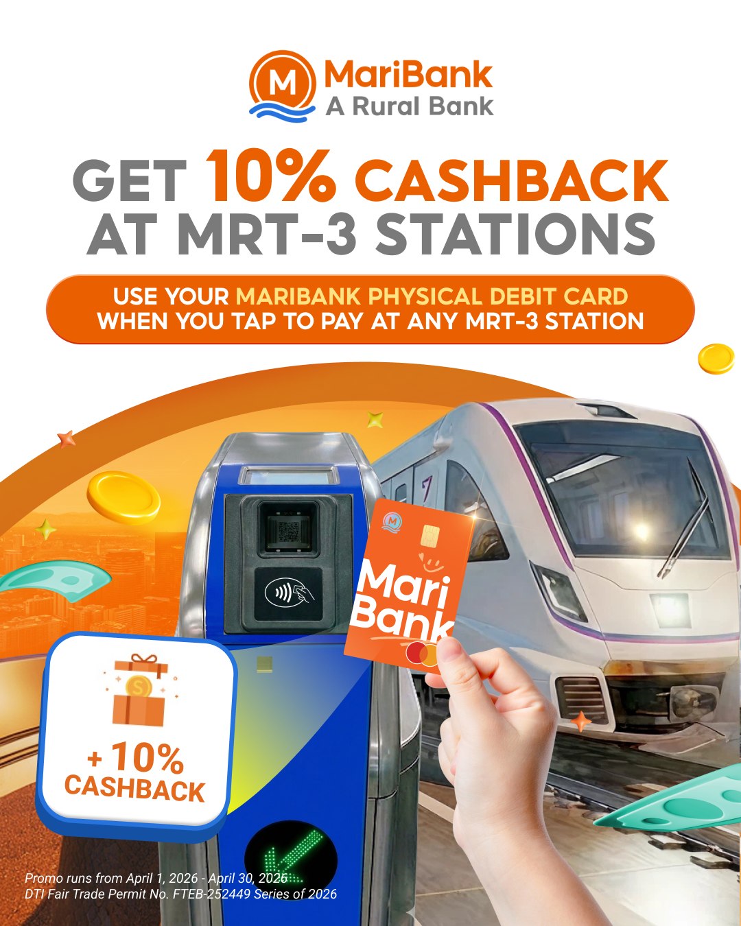 10% Cashback on MRT-3 Rides with MariBank