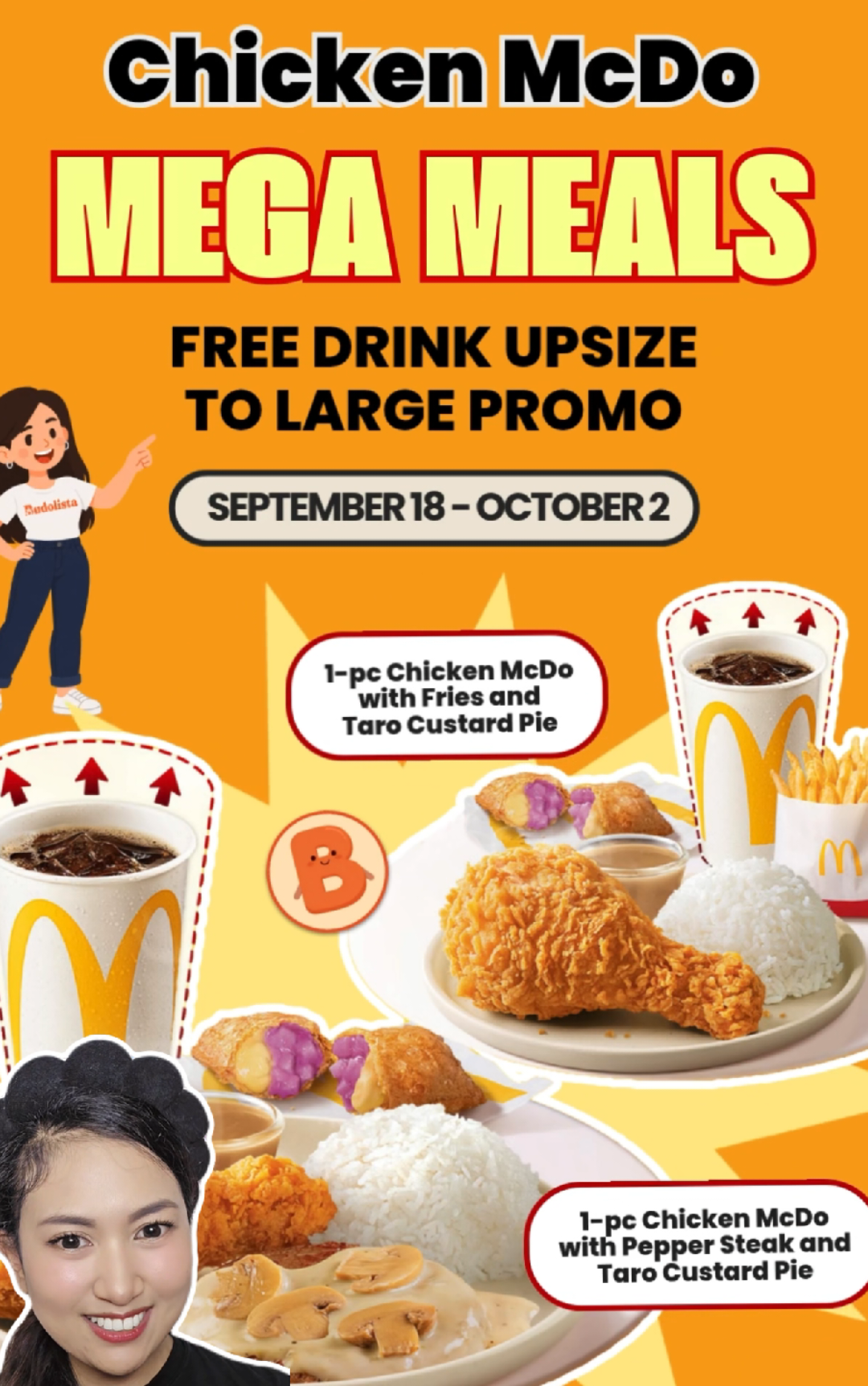 Free large drink upsize with the Chicken McDo Mega Meal